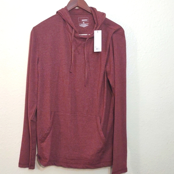 Sonoma Tops - NWT SONOMA GOOD FOR LIFE LIGHTWEIGHT HOOD LONG SLEEVE SHIRT SIZEM COLOR BURGUNDY